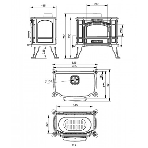Печь-камин Везувий KZ-14 "Антрацит"
