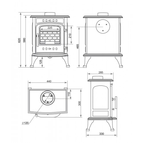 Печь-камин Везувий SV-07 "Антрацит"