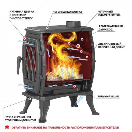 Печь-камин Везувий ВХ-09 "Антрацит"