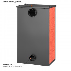 Печь-камин ВЕЗУВИЙ ПК-01 (205) красн.12 кВт (200 м3) Ø 150 мм