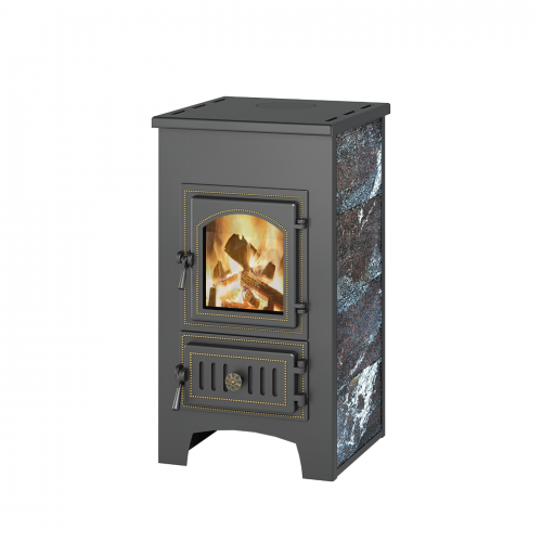 Печь-камин ВЕЗУВИЙ ПК-01 (270), амфиболит 9 кВт (150 м3) Ø 115 мм